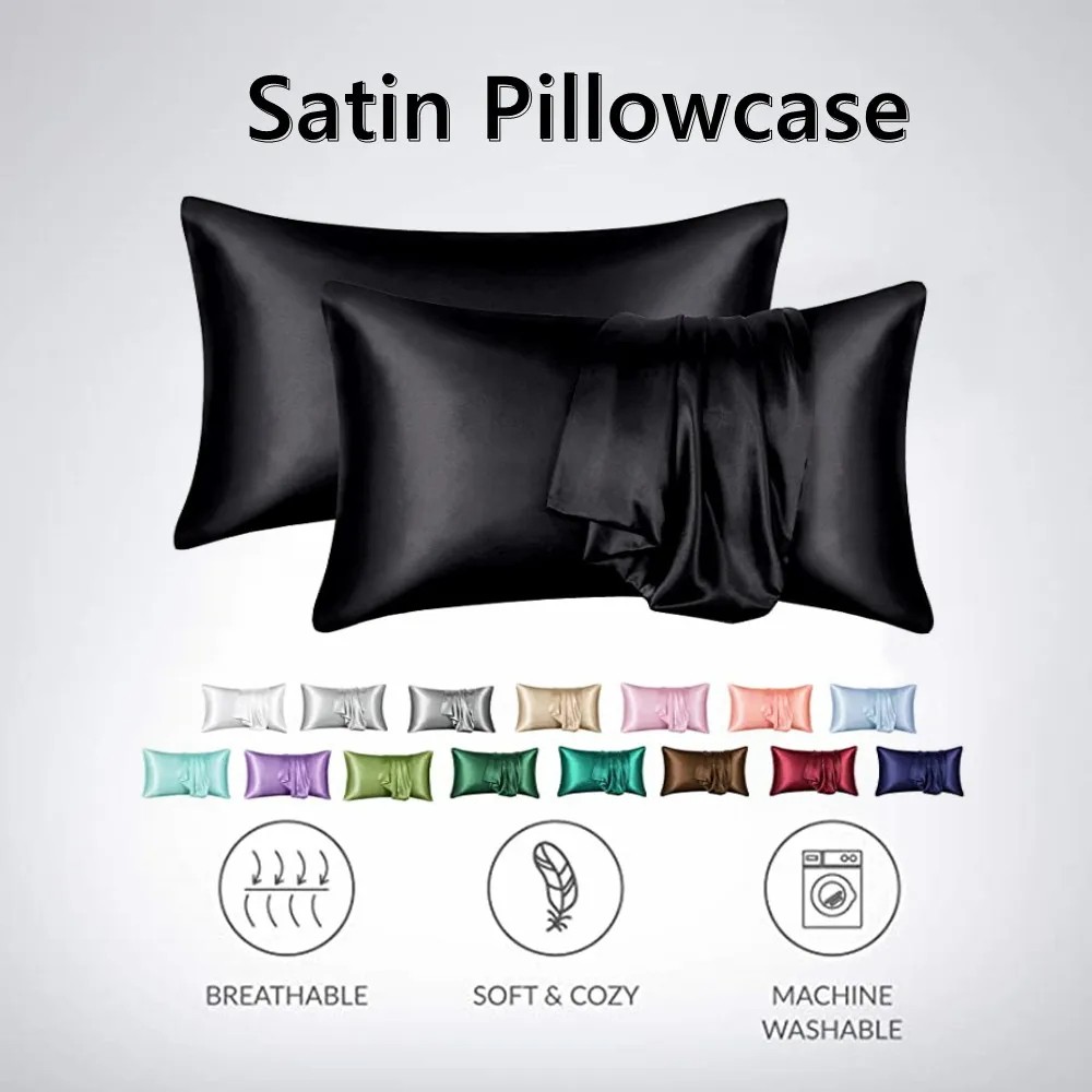 2pcs/lot Queen Size Solid Silk - Skincare Queen 评论和价格