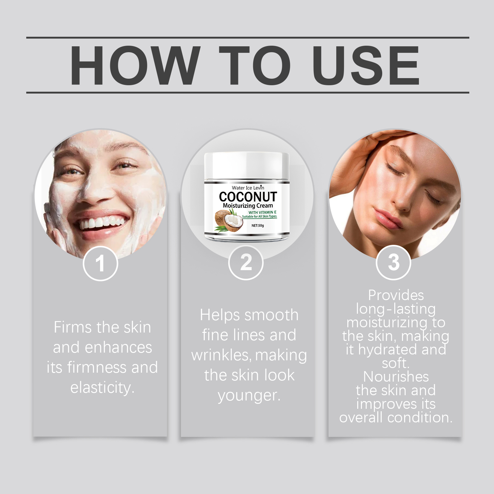 50g Coconut Oil Moisturizing C - Retinol Vitamin A Cream 评论和价格